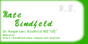 mate bindfeld business card